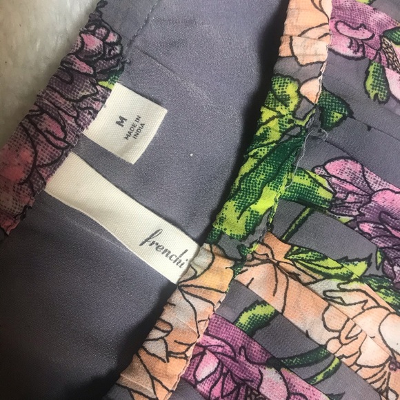 🌲3/$20 Frenchi Lined Flowy Soft Floral Pleat Pink Skirt M - Picture 6 of 9